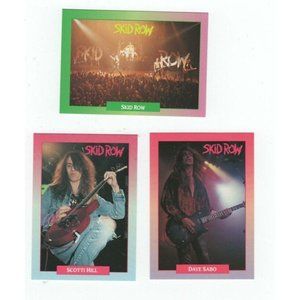 Mint Condition Vintage 1991 Brockum Skid Row Rockcards Trading Cards